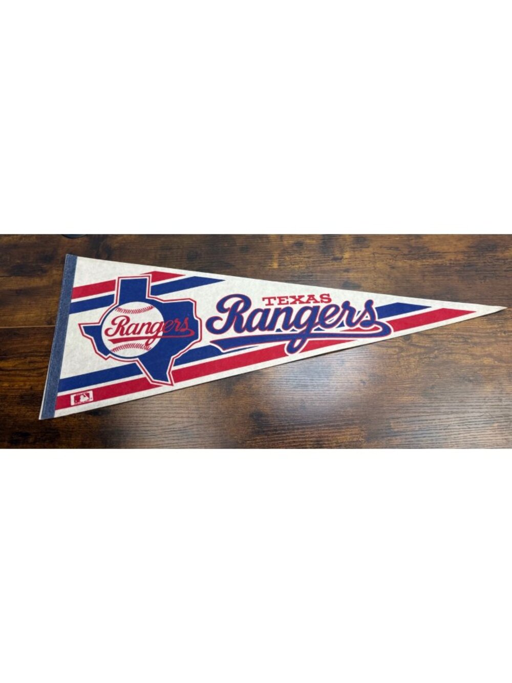 Texas Rangers MLB Vintage Felt Pennant With Retro Design & Classic Red White Blu